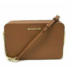 NWT Michael Kors Jet Set Leather Crossbody Bag Large